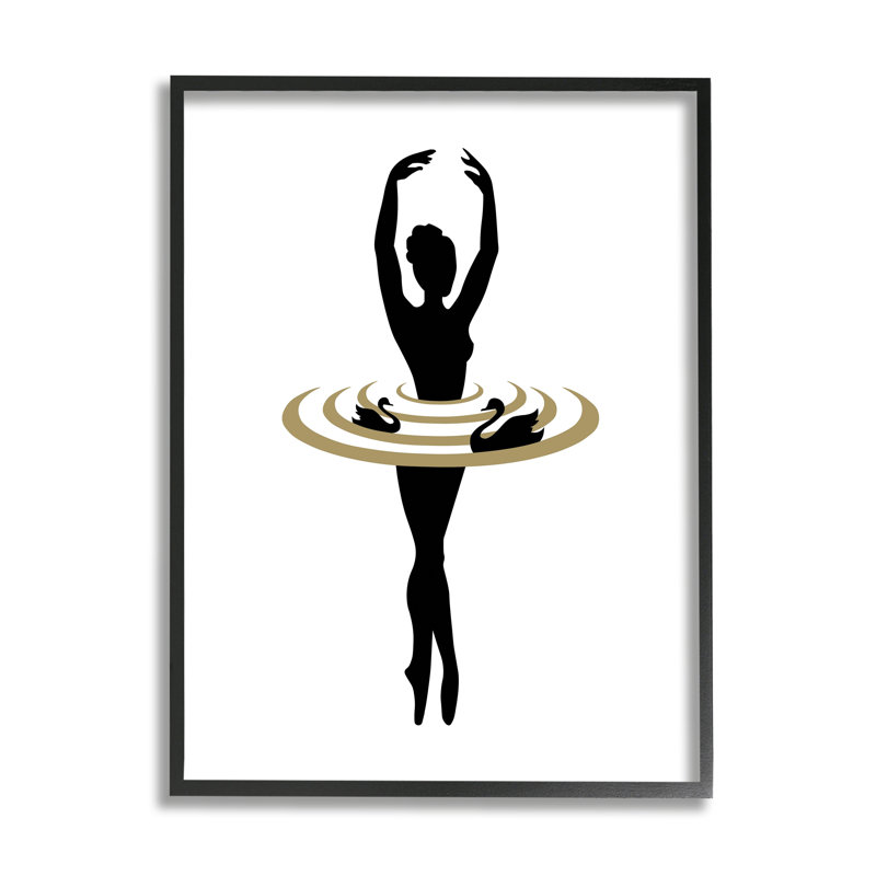 «Simple Ballet Ballerina Swan Dance Silhouette» par Atelier Posters - impression, H 20 po x l 16 po x P 1,5 po