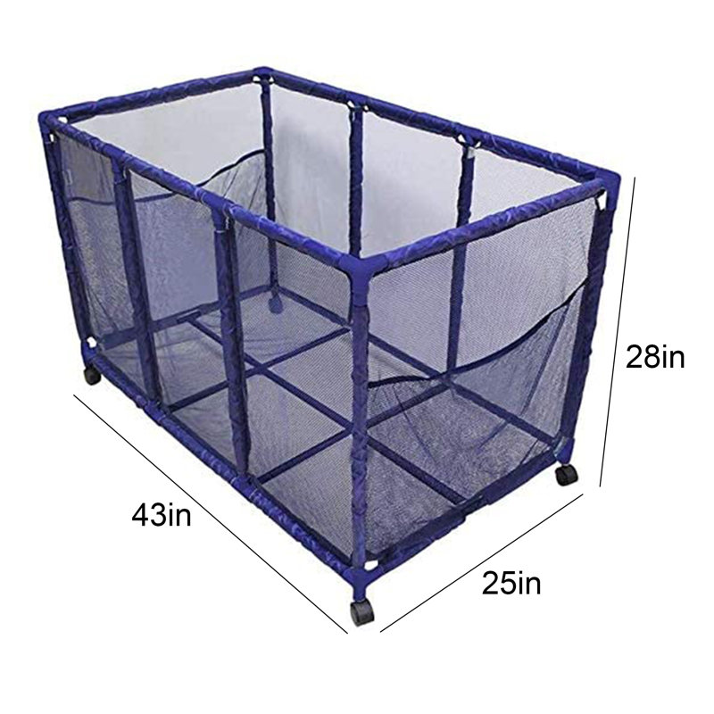 LoochMee 43'' W 1 Gallons Water Resistant Plastic Deck Box with Wheels, Blue