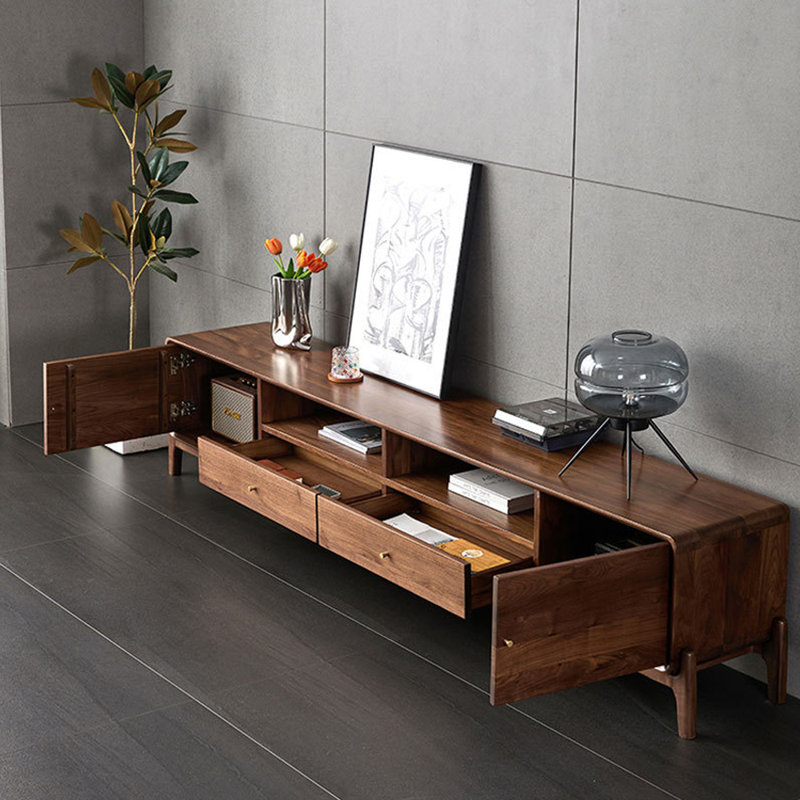 Meuble télé moderne et minimaliste avec rangement, H 19,69 po x L 15,75 po x l 70,87 po