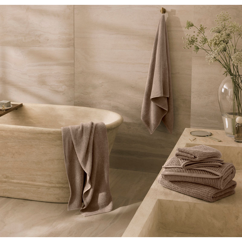 Turkish Ribbed Ribbed Bath Sheet, Walnut