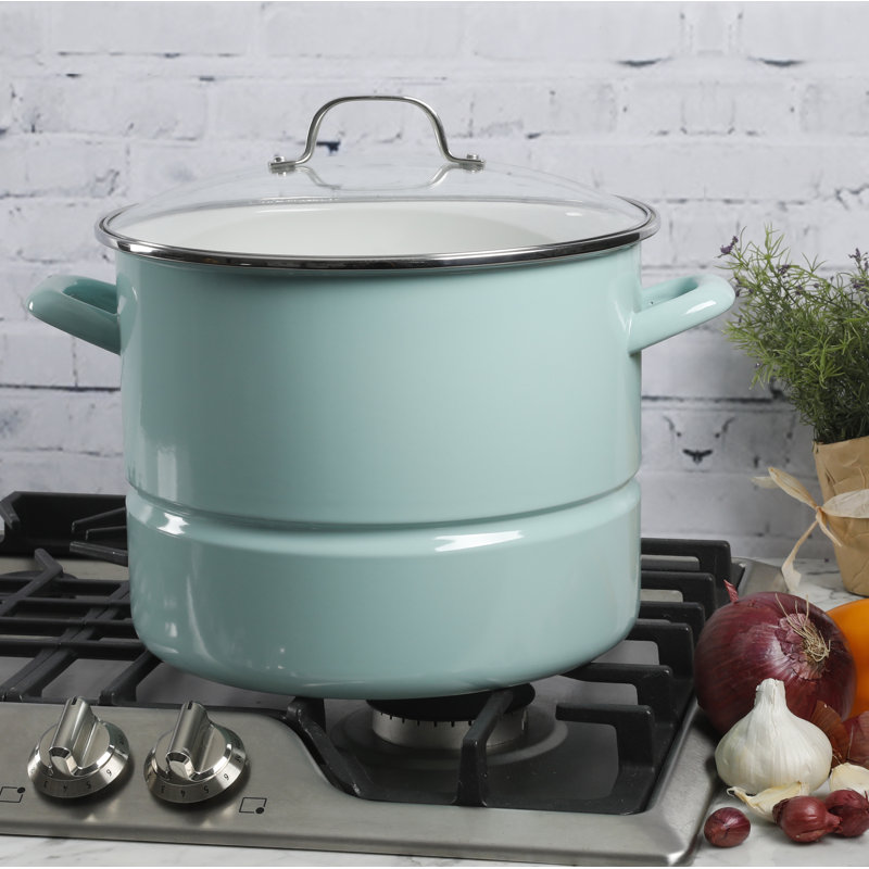 Kenmore 16 pte Marmite à vapeur en acier inoxydable avec couvercle, Glacier / menthe