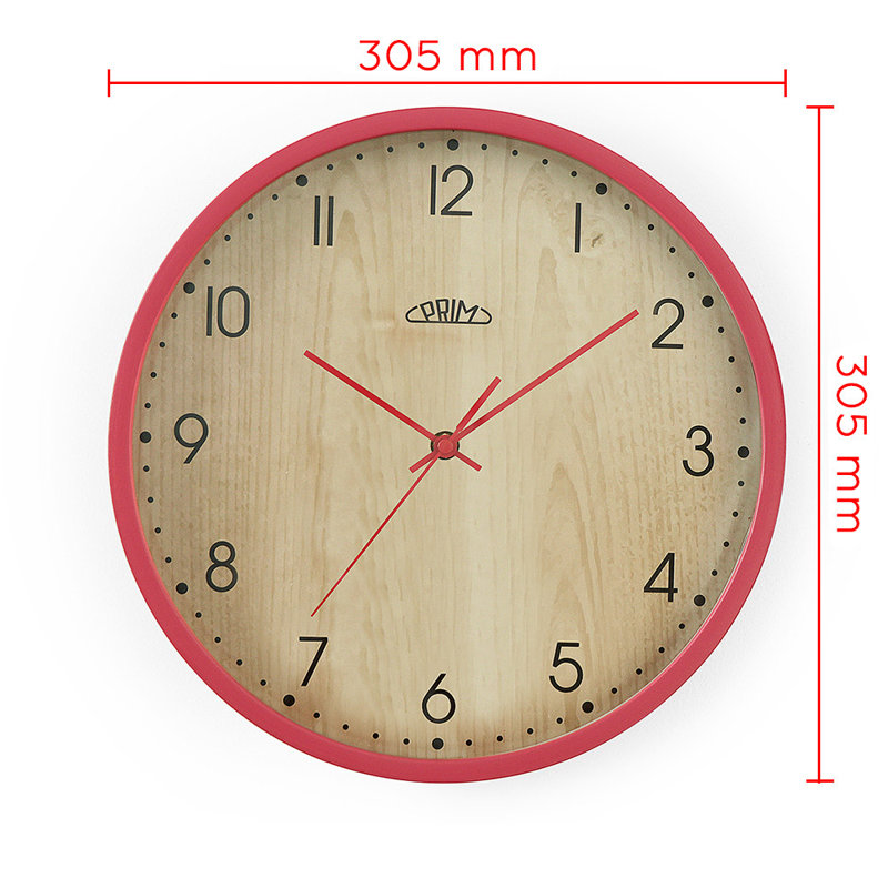 Wood Wall Clock, Red/Brown