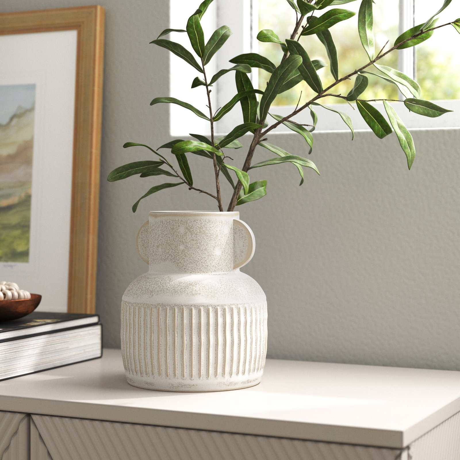 Davin Ceramic Table Vase, 8" H x 7" W x 7" D
