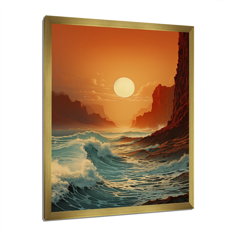 «Coastal Minimalisme Photo X III», art mural sur toile nautique et plage, H 40 po x l 30 po x P 1,5 po, Encadrement doré
