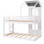 Lit simple au-dessus d'un lit superposé blanc - structure en bois de pin avec pour une chambre à coucher stable, meubles en fenêtre blanche et bois-1384199235