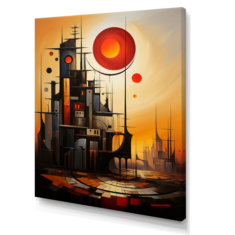 Cubic Modern Factory - Impressions sur toile abstraites, Toile tendue, H 40 po x l 30 po x P 1,5 po