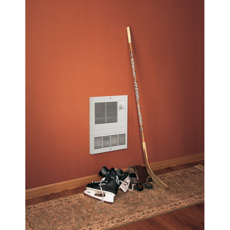 White Wall-Mounted Electric Heater with Adjustable Thermostat