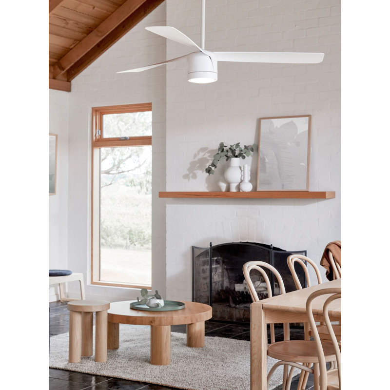 Peregrine 56in 3-Blades Indoor/Outdoor Ceiling Fan with Remote Control and Light, White