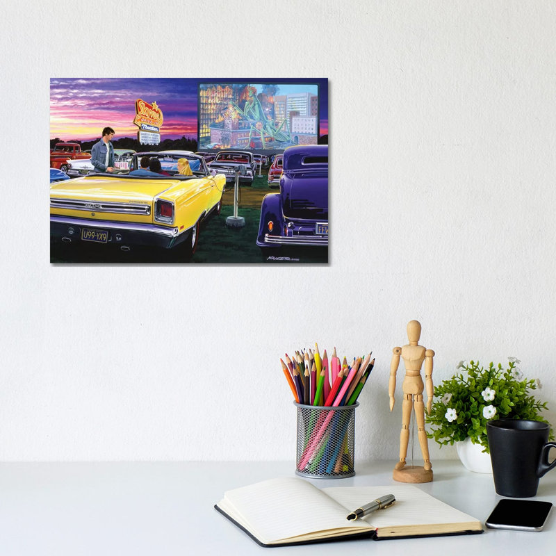 Sky View Drive-in by Bruce Kaiser - Wrapped Canvas Print, 20.32 cm H x 30.48 cm W