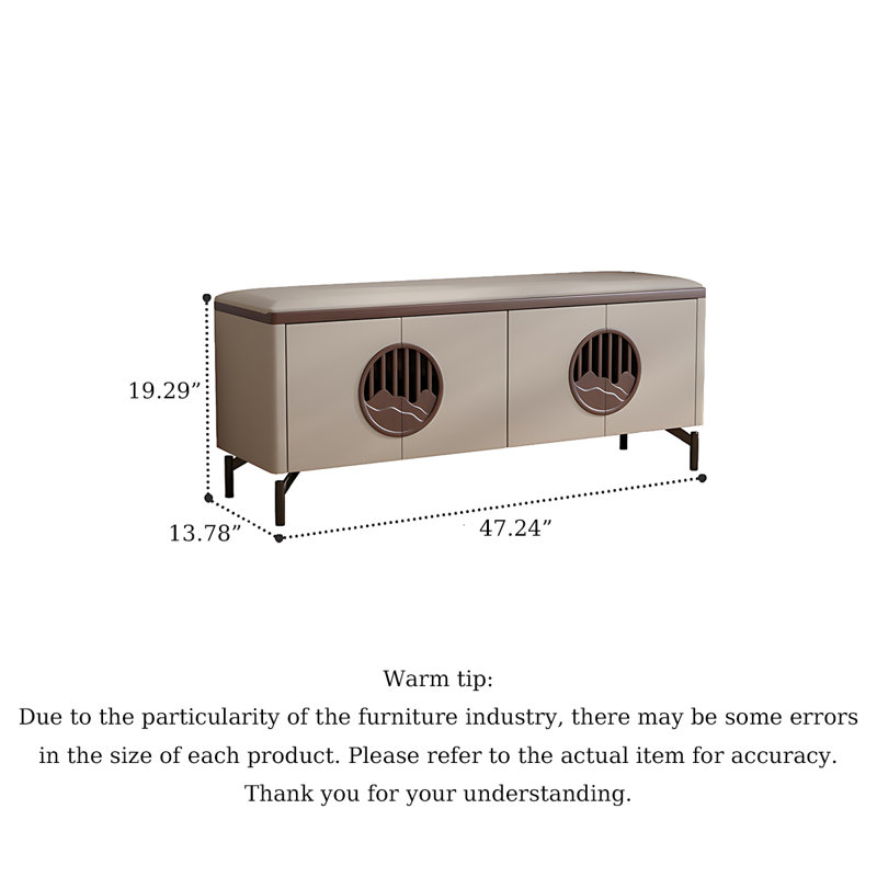 Minimalist solid wood Neo-Chinese shoe storage bench