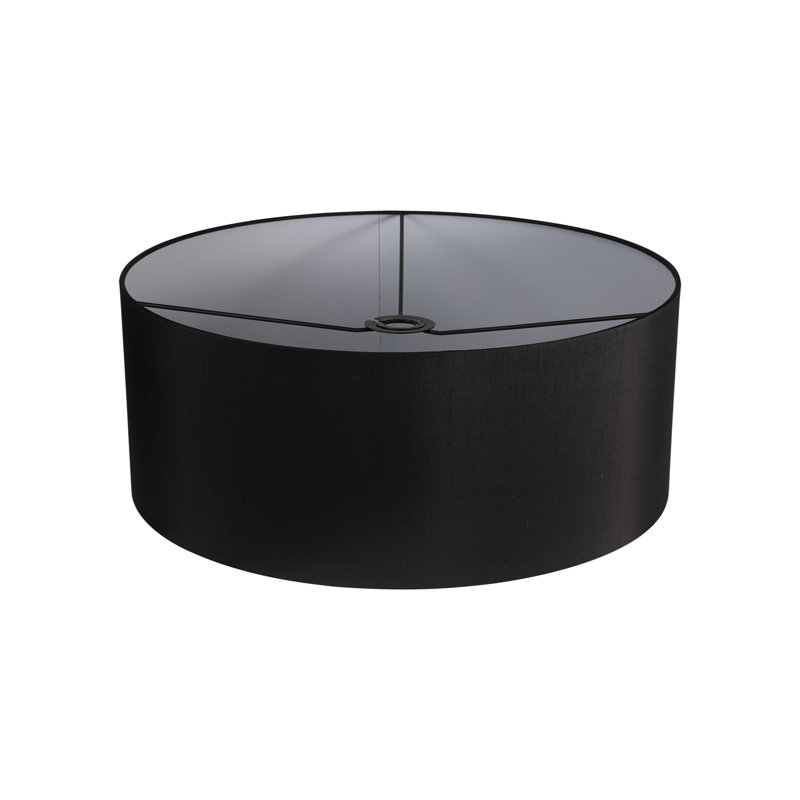 Cotton Drum Lamp Shade, Black, 20cm H x 50cm W x 50cm D