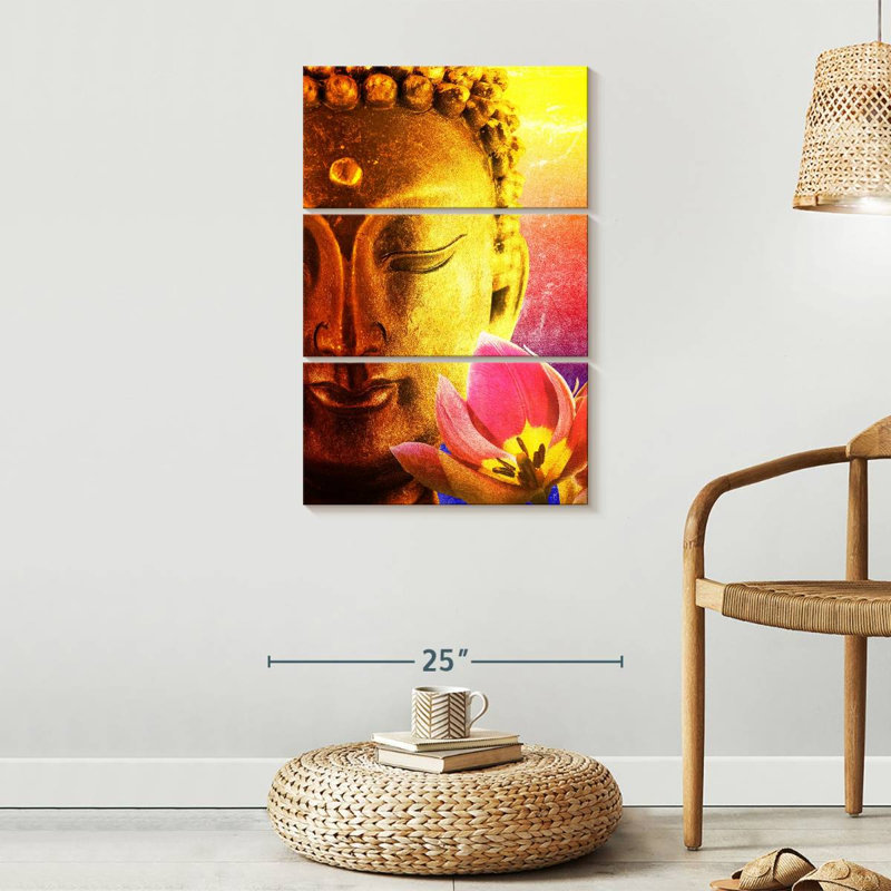 Superbe impression sur toile de Bouddha, H 20 po x l 32 po x P 1,25 po