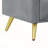 Upholstered Wooden Nightstand with 3 Drawers, Metal Legs & Handles, and Marbling Stickers Worktop - Grey-1431456069