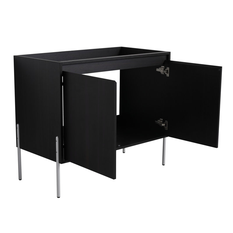 Armoire de rangement autoportante avec portes à fermeture douce