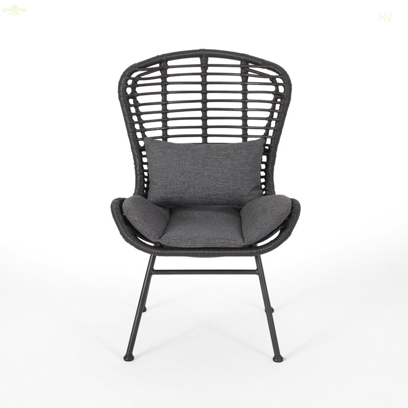 Chaise d'extérieur moderne, Gris / Noir