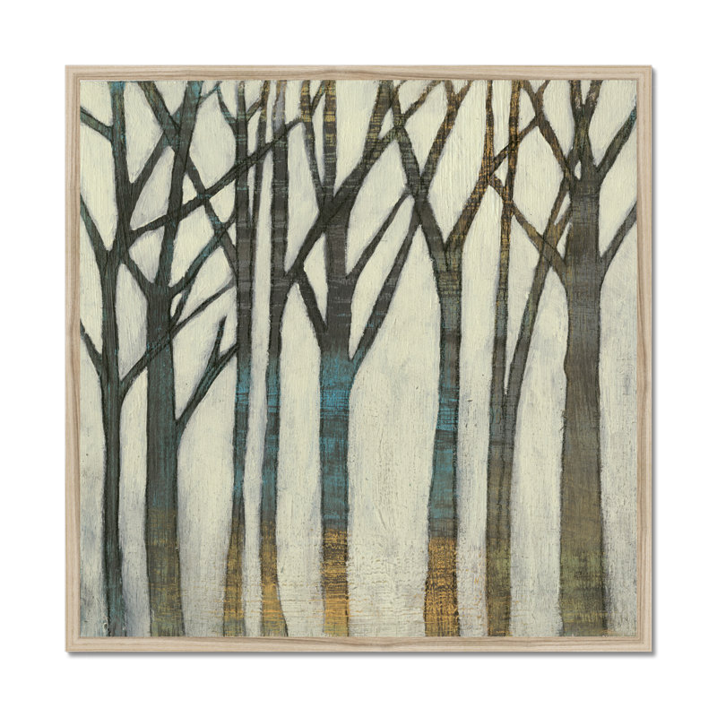Birch Line I by Jennifer Goldberger - Painting, Wrapped Canvas, 30cm H x 30cm W