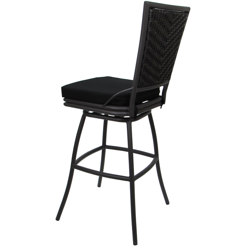 Tabouret de bar d'extérieur d'extérieur très haut 34 po sans accoudoirs, Noir, Black, Counter Stool (26” Seat Height)