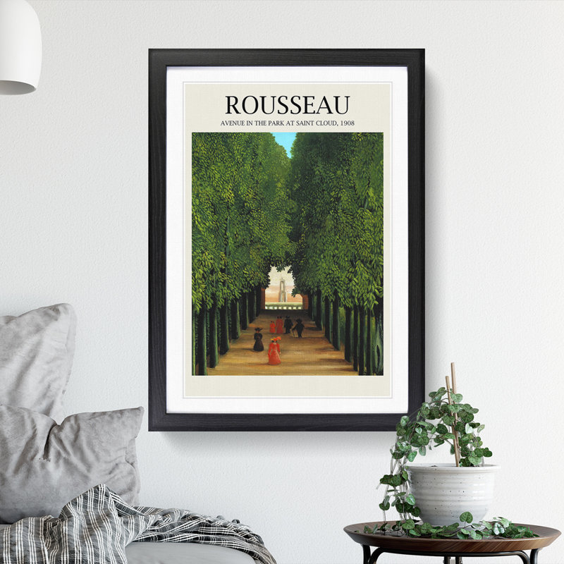 The Avenue in the Park by Henri Rousseau - Picture Frame Painting, 48cm H x 36cm W x 2cm D, Black Framed