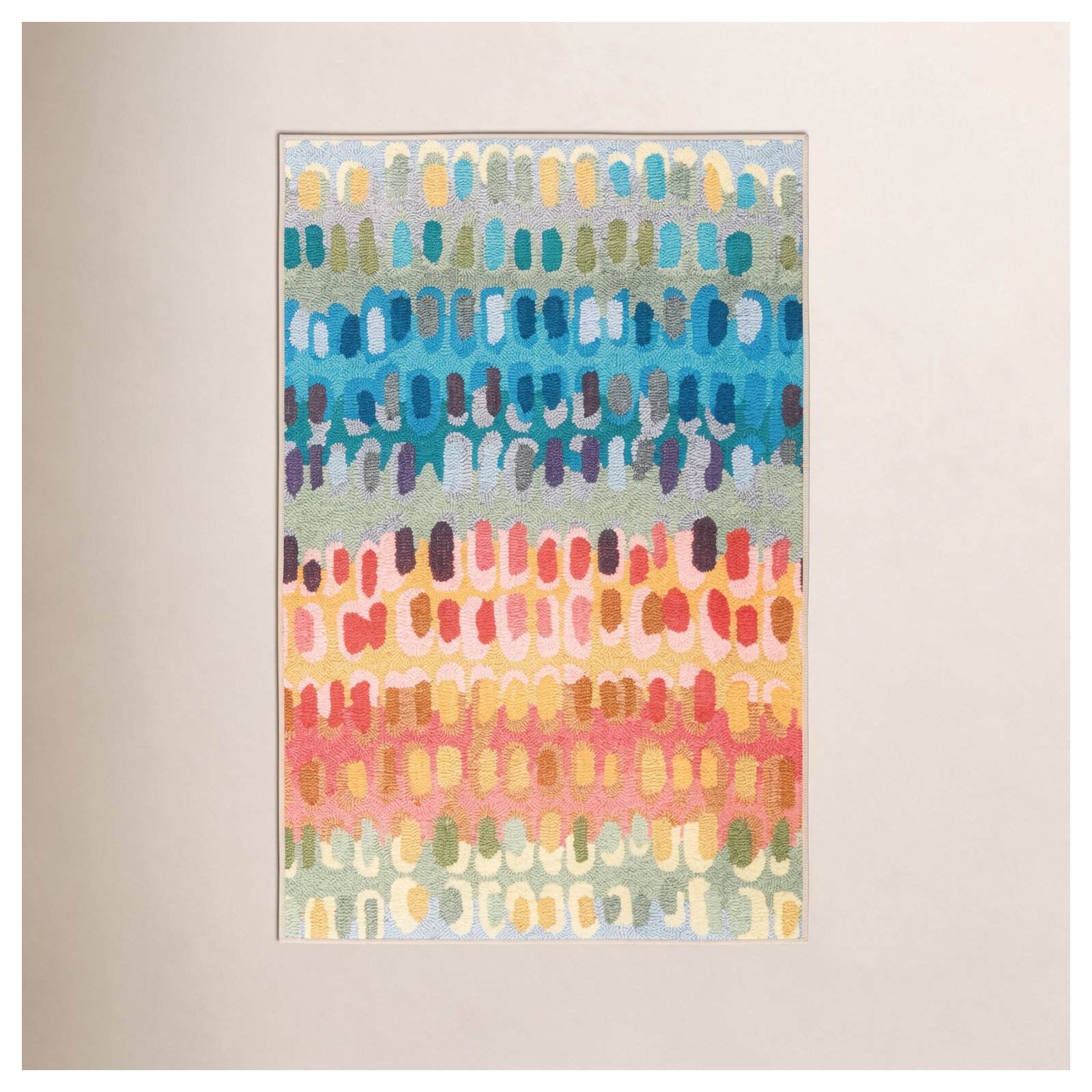 Paint Chip Multi Machine Washable Rug, Rectangle 5' x 8'