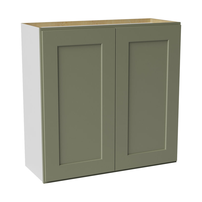 Armoire de cuisine en bois massif prête à assembler, H 30 po x l 30 po x P 12 po, Vert sauge