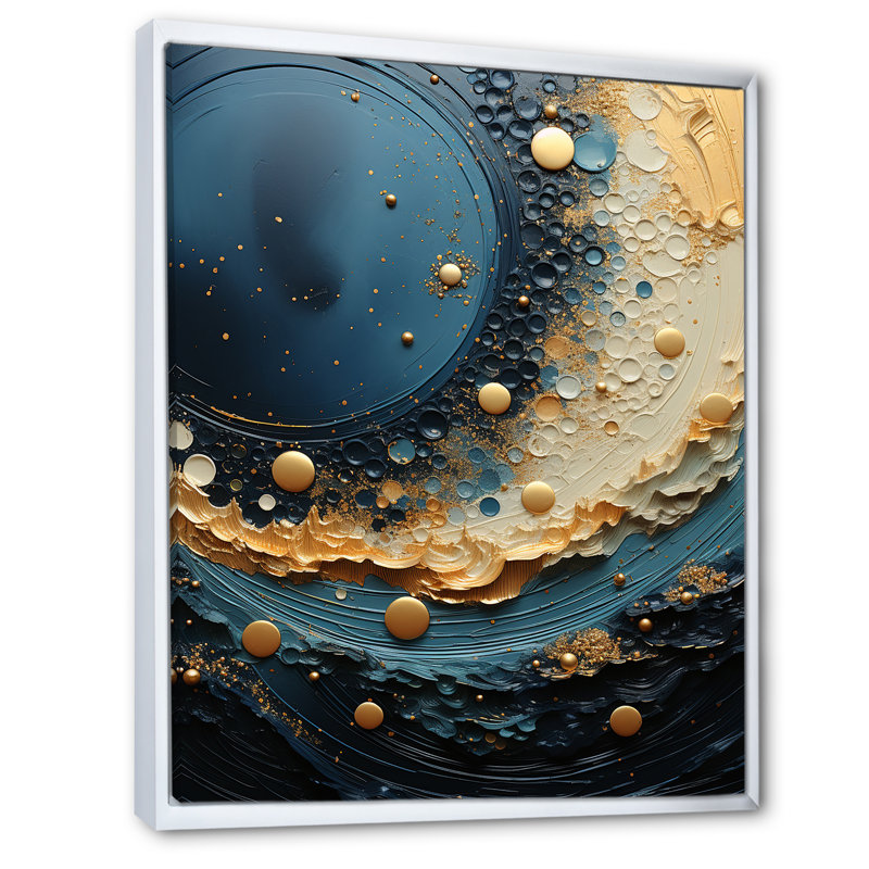 Jaislyn Space Moonlight Mirage sur toile, H 32 po x l 16 po x P 1 po, Cadre flottant blanc