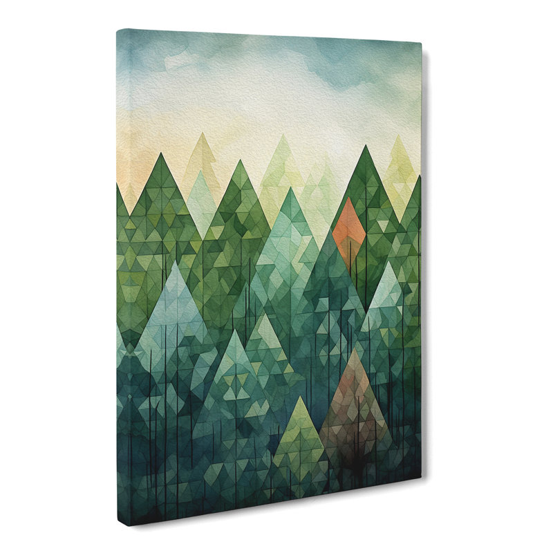 Spring Forest Geometric No.2 - Print, 50cm H x 35cm W x 3cm D