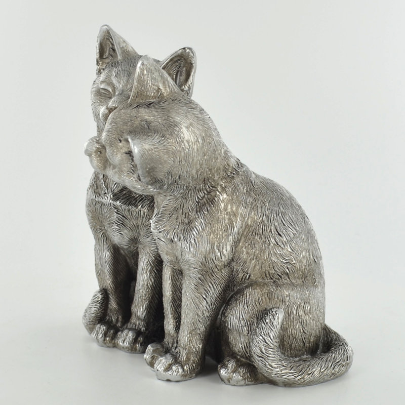 Ranshaw Pair of Cats Silver Sculpture
