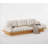 Beige Linen Fabric Modular Couch Sectional Tufted Sofa,with Armrest and Pillows-2137053696