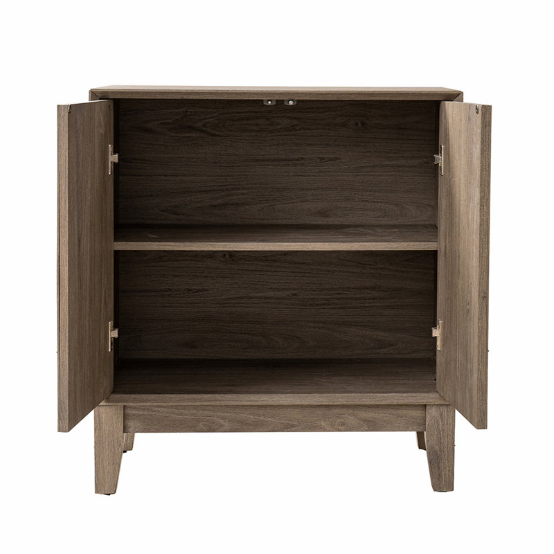 Buffet à buffet, armoire de rangement moderne de style Mid-Century avec portes et tablettes, armoire de style bohème en bois pour le salon