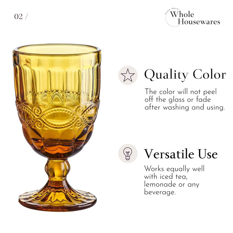 Rose's Glassware Fine Italian Decorative Glass Amber Wine  Water and Liquor Cup Set - 2 ounce (Set of 4): Shot Glasses: Champagne  Glasses