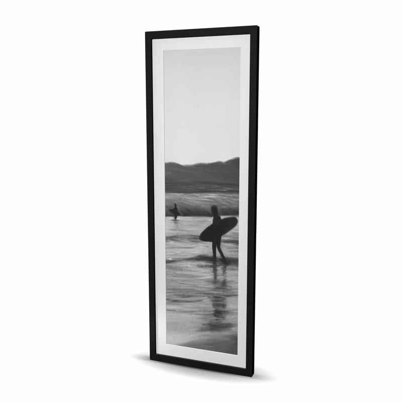 Surfers - Imprimé mat pour chambre à coucher encadré monochrome