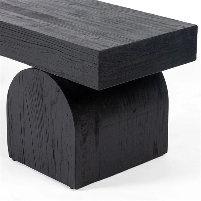Banc simple et moderne reposant confortablement noir, H 17,72 po x l 70,87 po x P 16,54 po