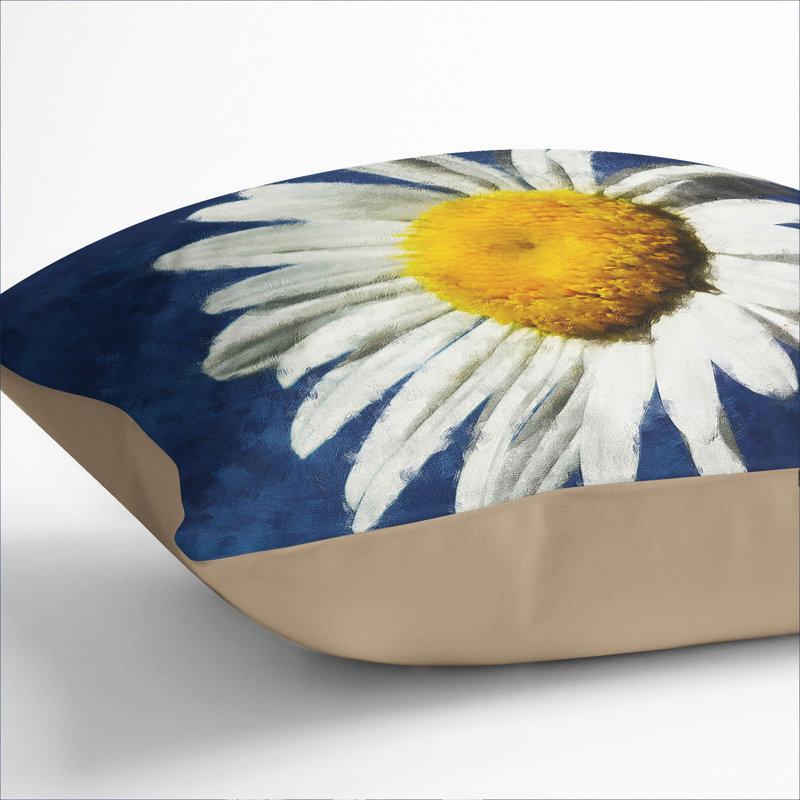 White Daisy Vol.5 Scatter Cushion, Stone, 40cm H x 40cm W x 15cm D