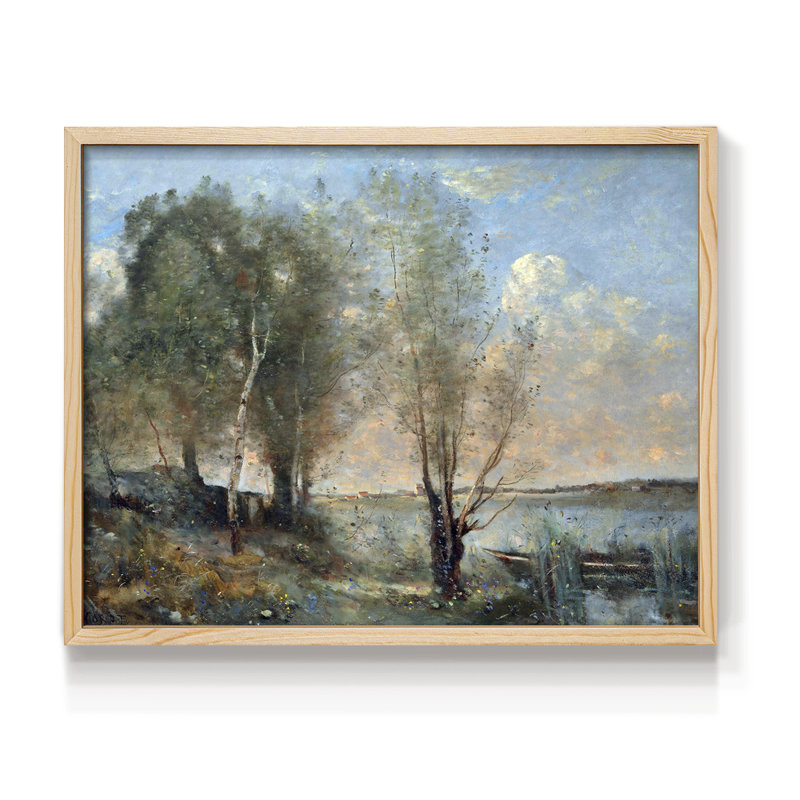 Parmi les roseaux - Reproduction encadrée - Restickable, 8" H x 10" W, Natural