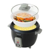 Brentwood TS-700BK 4-Cup Uncooked/8-cup Cooked Rice Cooker and Food Steamer, Black