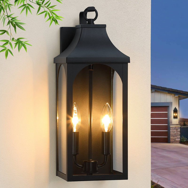  Lanterne murale d'extérieur 17 po Yosiel, H 17 po x l 6,34 po x P 6,94 po