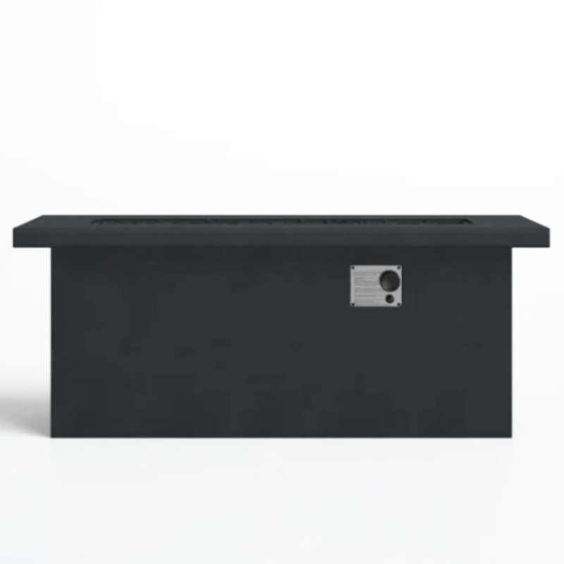 Table de foyer d'extérieur en béton 24 po H pour utilisation extérieure, propane / gaz naturel, 50000, gris anthracite, table de chaleur moderne, liberté