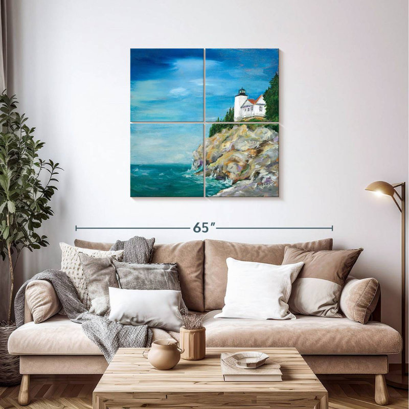 Phare d'Aletra sur la côte rocheuse II, H 38 po x l 38 po