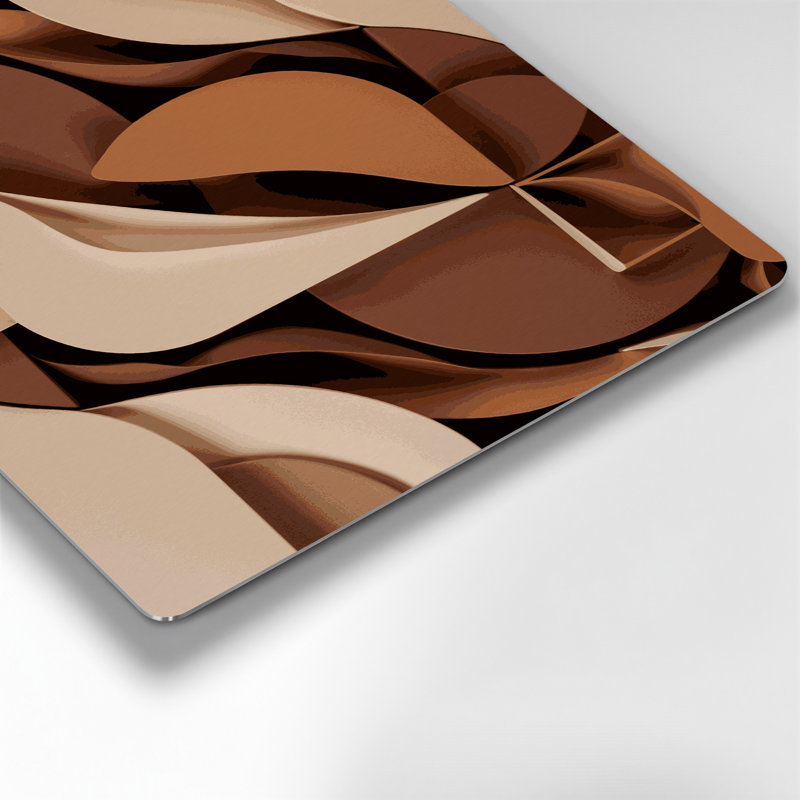 «Abstract Shapes» 10, art mural en métal brun, H 12 po x l 12 po