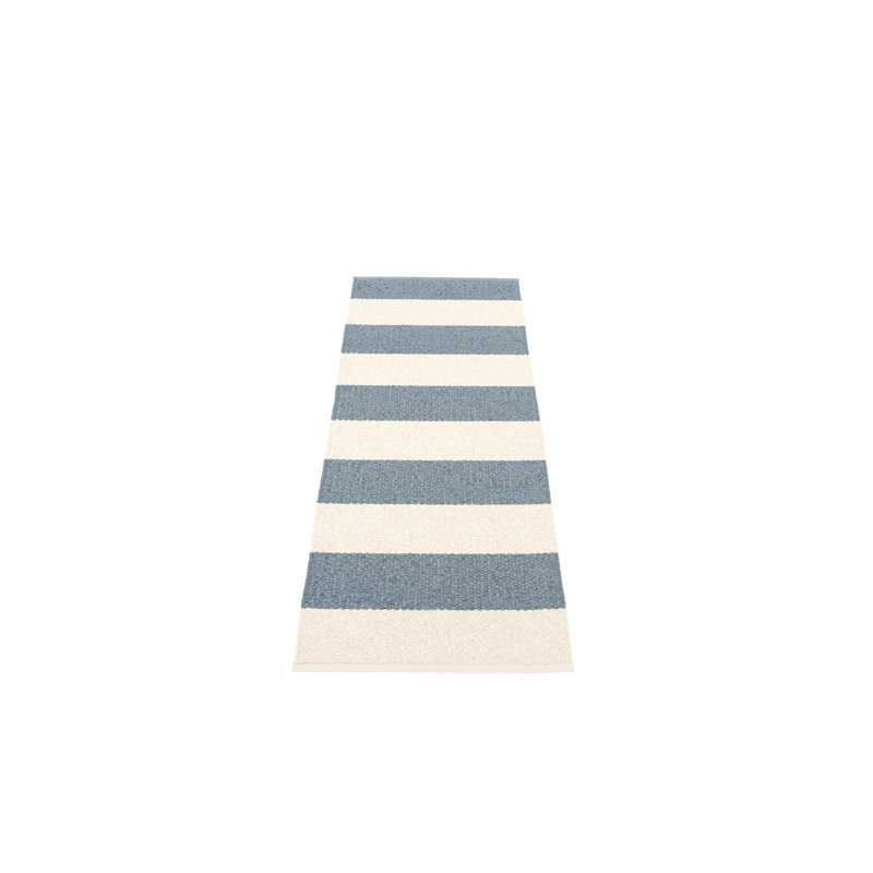 Bob Striped Area Rug in Beige/Blue, Runner 2'3" x 6'6"