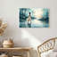 «Woman Walking in Blue Watercolor Stream Forest», art mural-1121125506