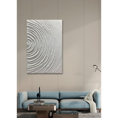 Contemporary Abstract Art Oil Painting On Canvas Texture 3d White Painting Handmade Artwork