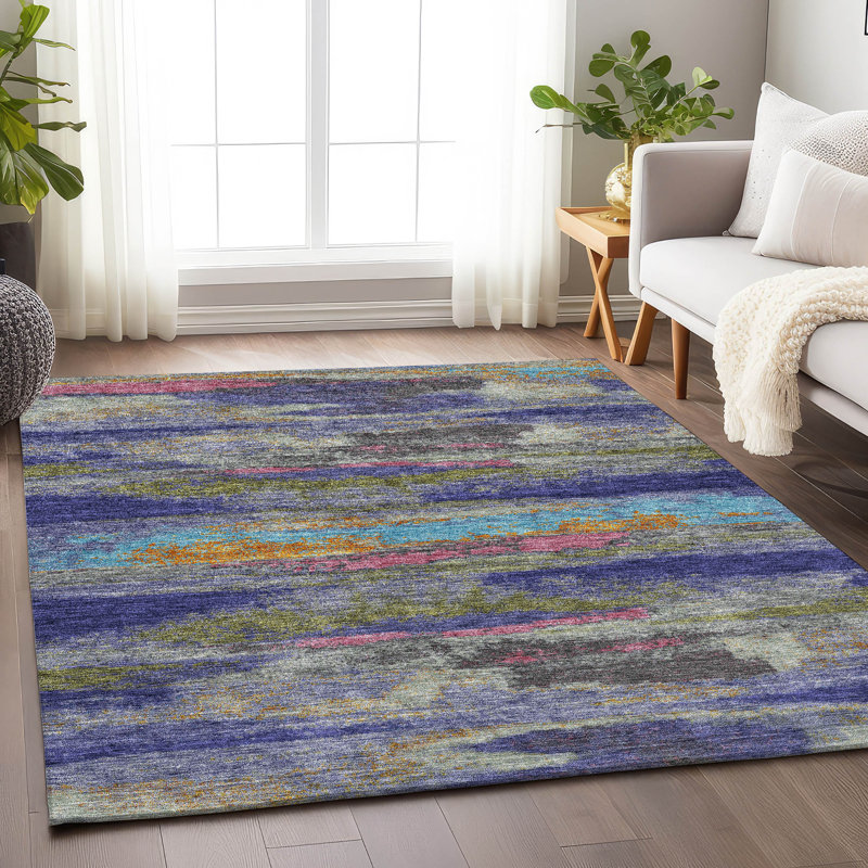 Premium Machine Washable Prisco Lavender Rug, Rectangle 10' x 14'