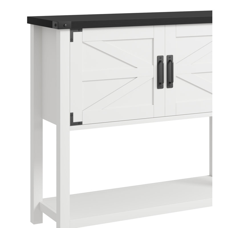 80cm Console Table, White/Espresso