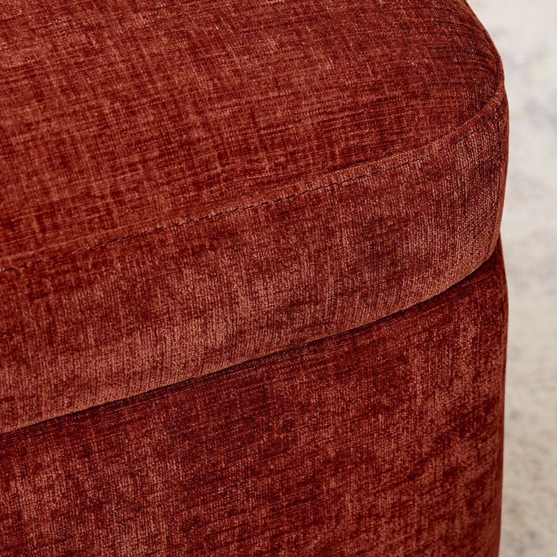 23.6" W Upholstered Chenille Flip Top Storage Ottoman, Orange