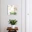 Decorative key box for wall, Opens to the left, 30x30x5, Black, Delicate flowers on green stems, 