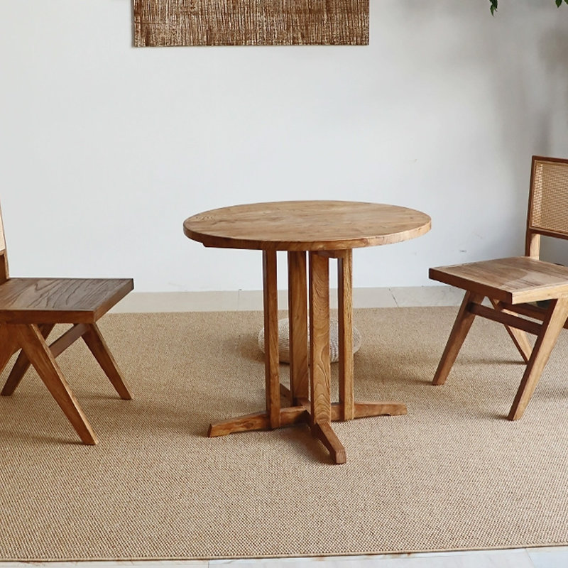 Burlywood Round Solid Wood Dining table