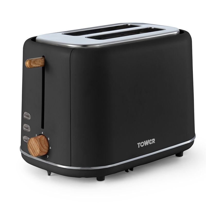 Tower Scandi 2 Slice Toaster With Adjustable Browning Control, Centring Function, 800W