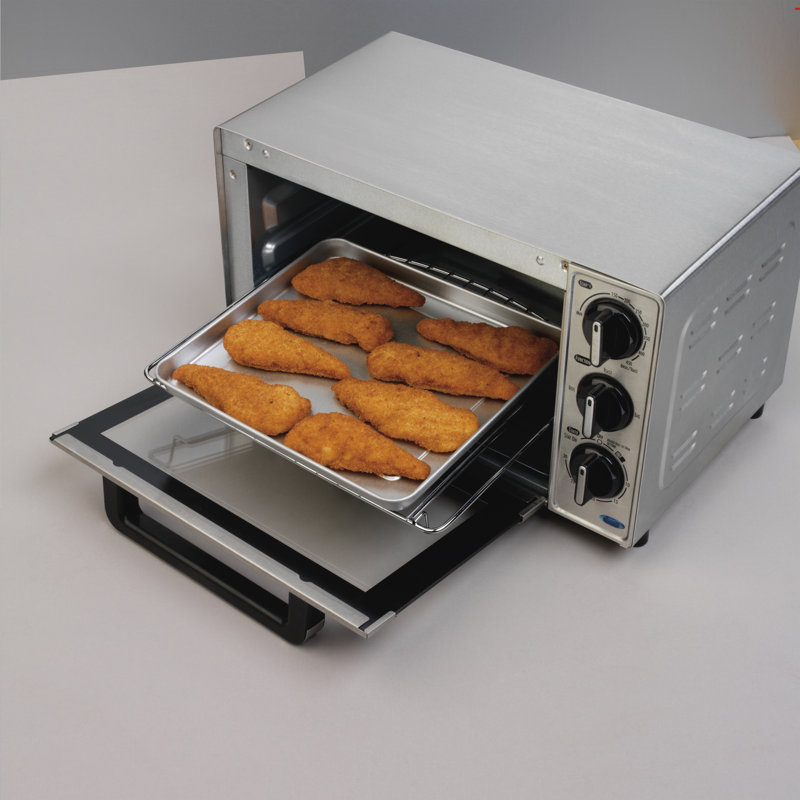 Stainless Steel 4-Slice Countertop Toaster Oven with Automatic Shutoff
