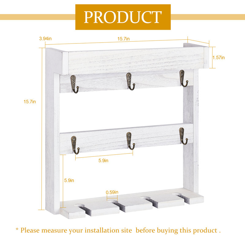 Lonniesha Solid Wood Wine Glass Rack, Off White